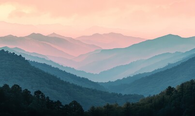 Fototapeta premium Subdued Mountain Layers at Twilight