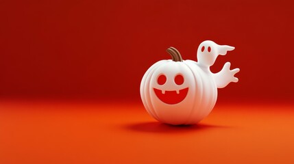 halloween pumpkin with ghost