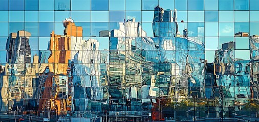 Fototapeta premium Abstract Reflections of Urban Glass Buildings