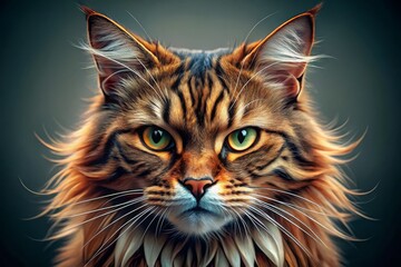 Fototapeta premium Majestic Feline Portrait with Intense Gaze