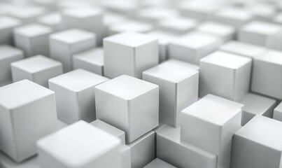 White 3D Blocks form a Business abstract wallpaper