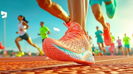 Fototapeta premium a_group_of_runners,generated ai