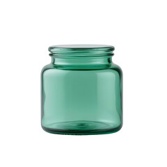 A green glass jar with a screw-top lid png background
