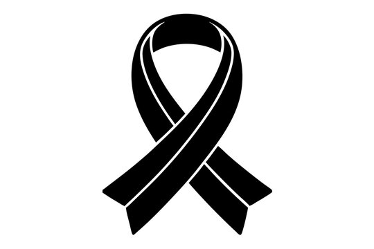 recommend clip art: Mourning ribbon | isolated vector silhouette illustration on white background