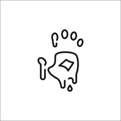 Dripping Handprint icon. Simple Halloween-themed handprint with a spooky, dripping effect, ideal for social media, app, and web design. Vector illustration