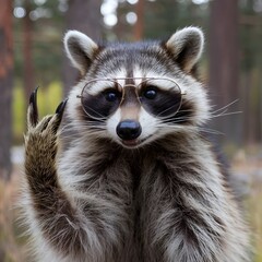 close up of a raccoon,generative ai