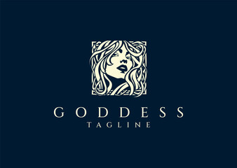 Vector illustration of Goddess Logo Design