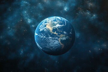 An HD wallpaper presents a stunning 3D depiction of the planet Gaia, featuring Earth in ultra-high definition space imagery.