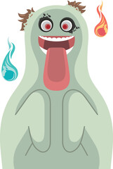 笑顔でおどかす幽霊