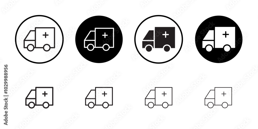 Poster Ambulance icon Outline vector for web ui