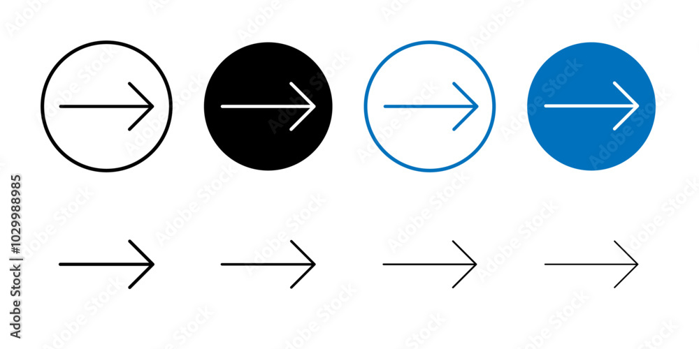 Poster Arrow Icon Outline vector for web ui