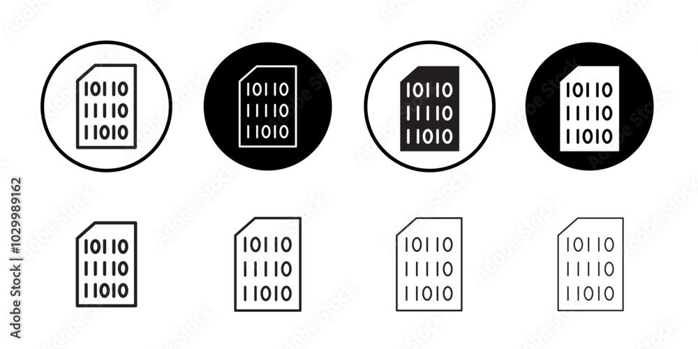 Poster Binary code icon Outline vector for web ui
