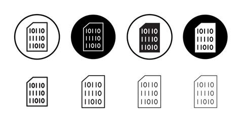 Binary code icon Outline vector for web ui