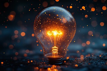 An illuminating idea is visually represented by a digital depiction of inspiration, glowing with potential.