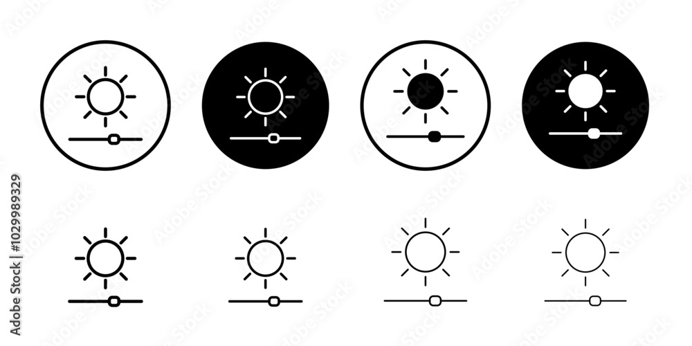 Aufkleber Brightness icon Outline vector for web ui