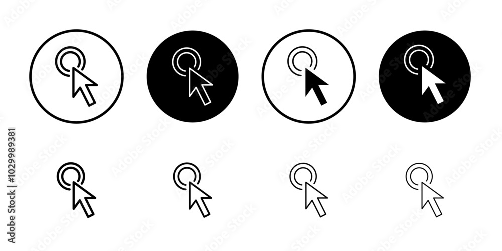 Poster Bulls eye pointer icon Outline vector for web ui