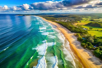 Beautiful Newport Beach, Southern California. Description Stunning view of the sandy beach and crystal-clear water