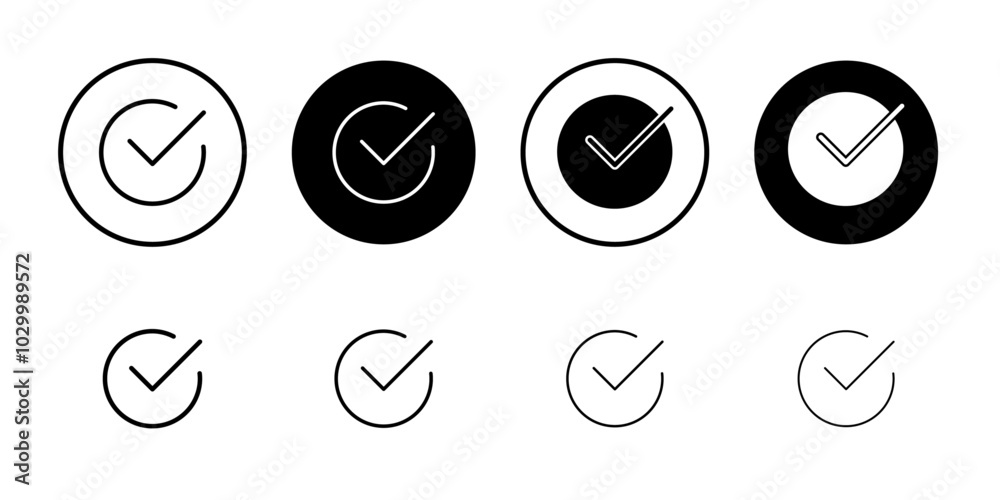 Poster Check mark icon Outline vector for web ui