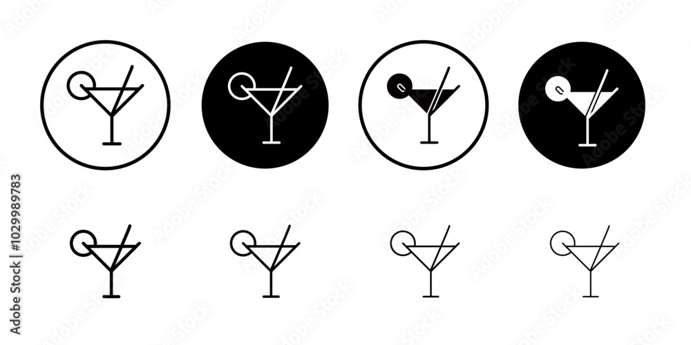 Poster Cocktail icon Outline vector for web ui