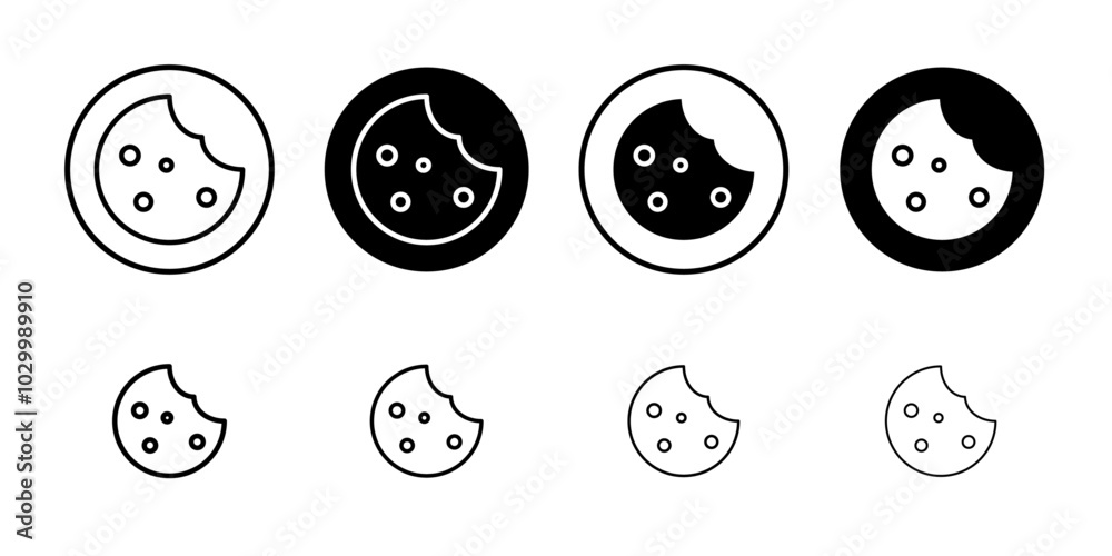 Poster Cookie icon Outline vector for web ui