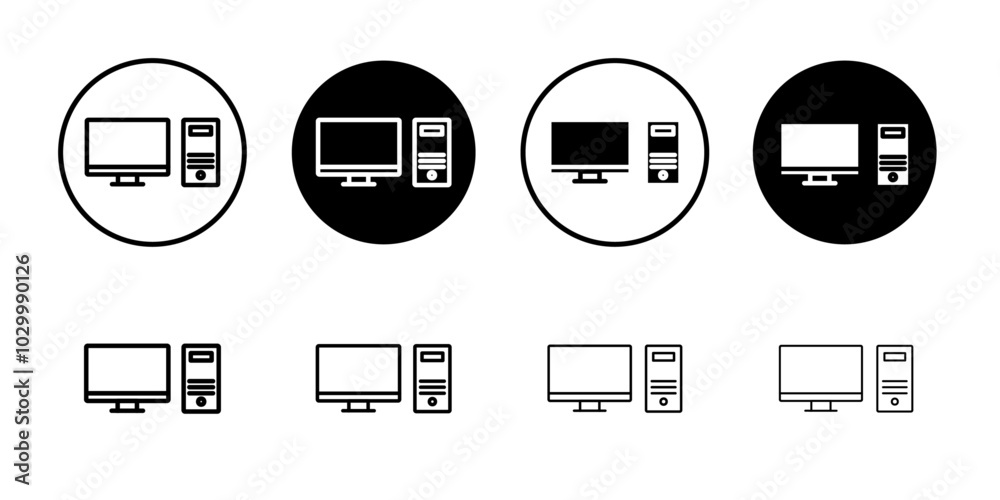 Aufkleber desktop icon outline vector for web ui