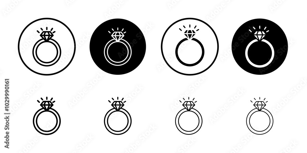 Poster Diamond ring icon Outline vector for web ui