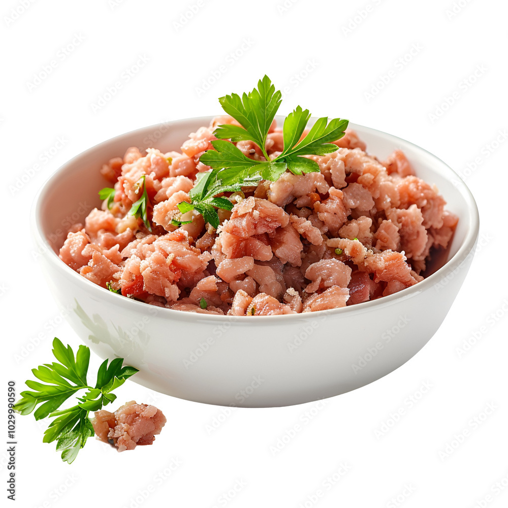 Wall mural Ground Pork Bowl with Parsley Garnish