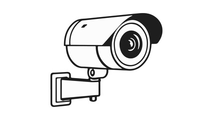 video camera illustration, security camera vector outline illustration