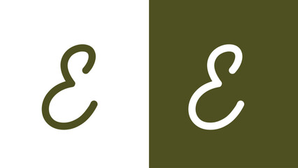 Vector Flat simple logo design of Letter E.