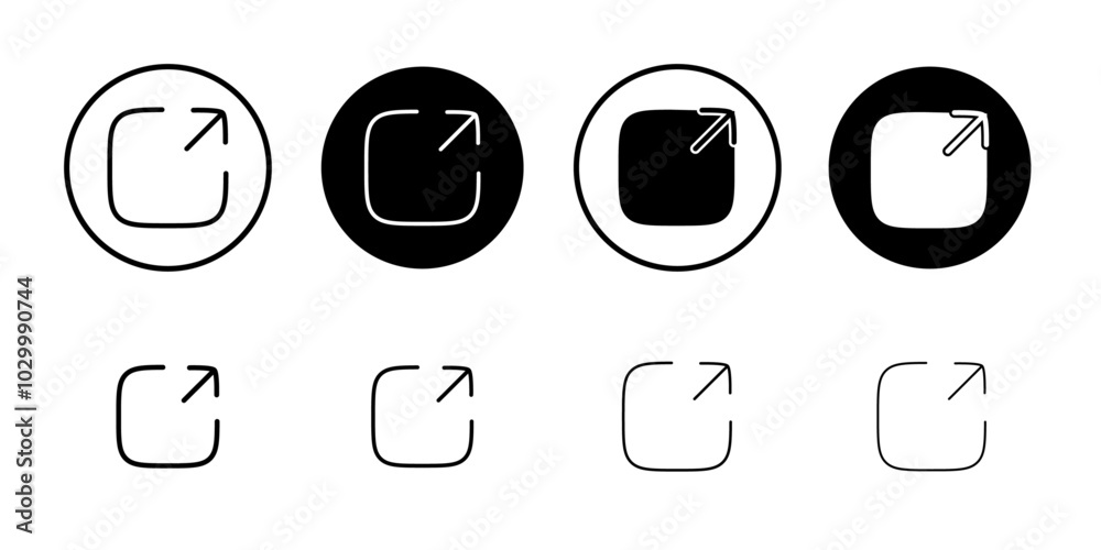 Poster external link icon outline vector for web ui