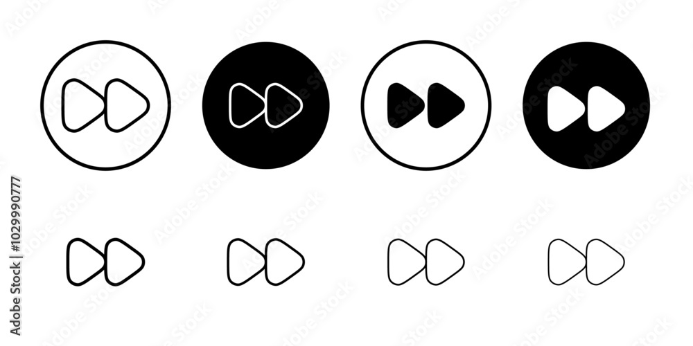 Poster Fast forward icon Outline vector for web ui