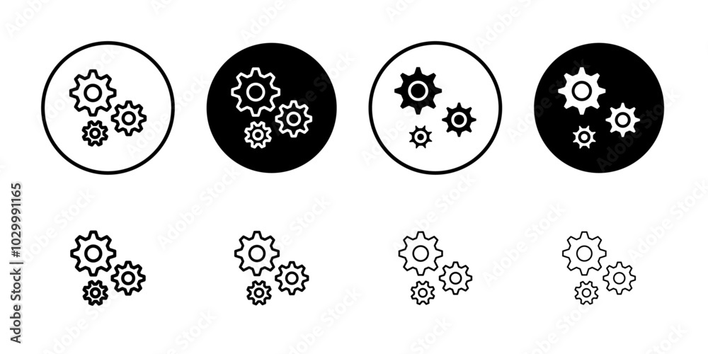 Poster Gear icon Outline vector for web ui