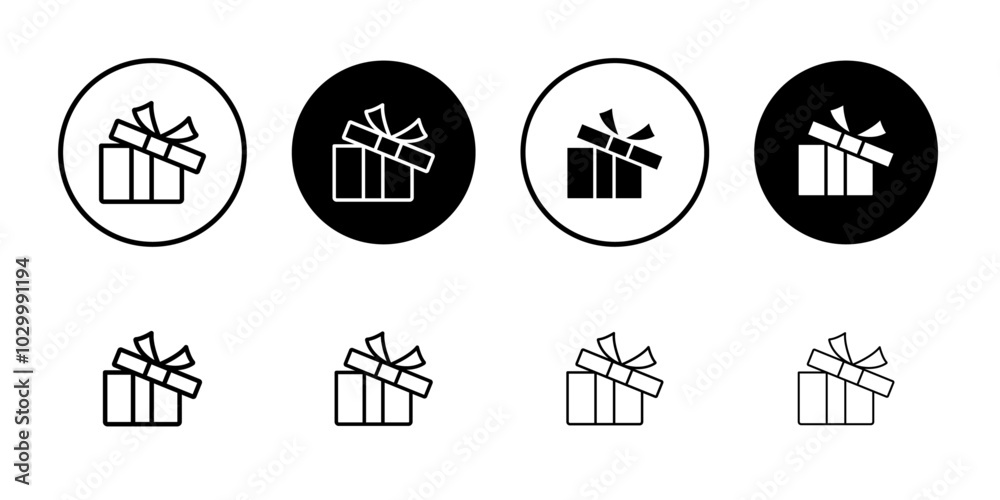 Poster Gift box icon Outline vector for web ui