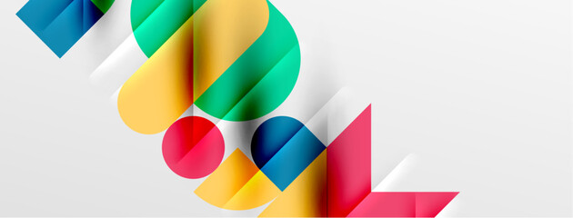 Fototapeta premium Round shapes, circles and lines minimal geometric background. Vector Illustration For Wallpaper, Banner, Background, Card, Book Illustration, landing page