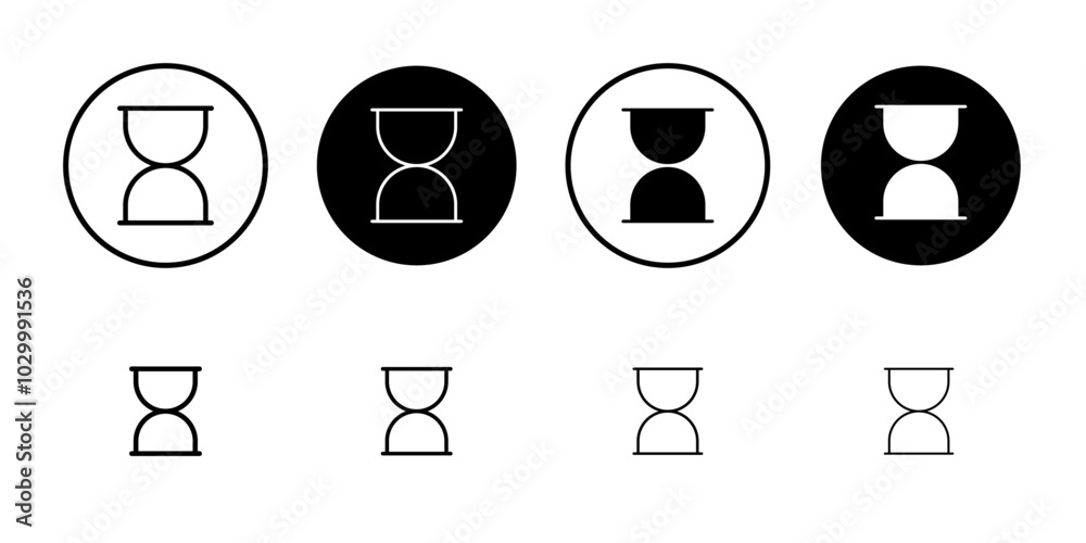 Aufkleber Hourglass icon Outline vector for web ui