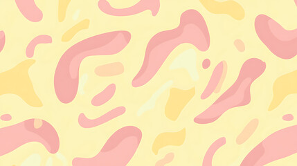 Abstract Pastel Organic Shapes in Pink and Yellow on a Cream Background for Modern Artistic and Trendy Design Projects