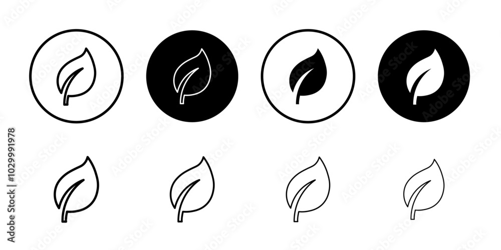 Aufkleber Leaf icon Outline vector for web ui