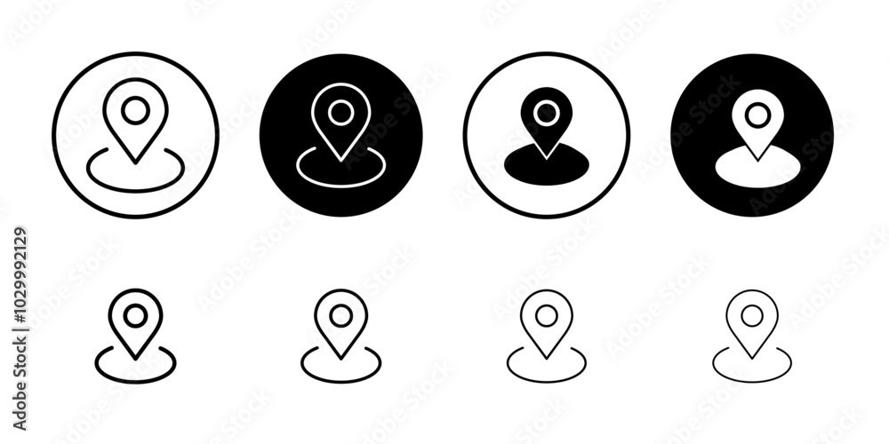 Poster Location pin icon Outline vector for web ui