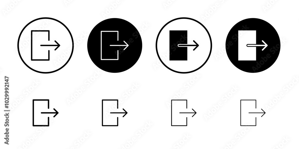 Aufkleber Log out icon Outline vector for web ui