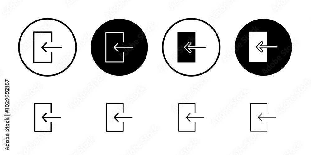Poster Login icon Outline vector for web ui