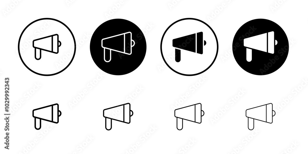 Poster megaphone icon outline vector for web ui
