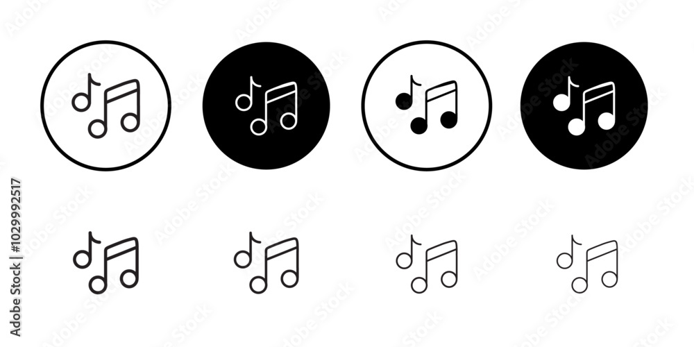 Aufkleber music note icon outline vector for web ui
