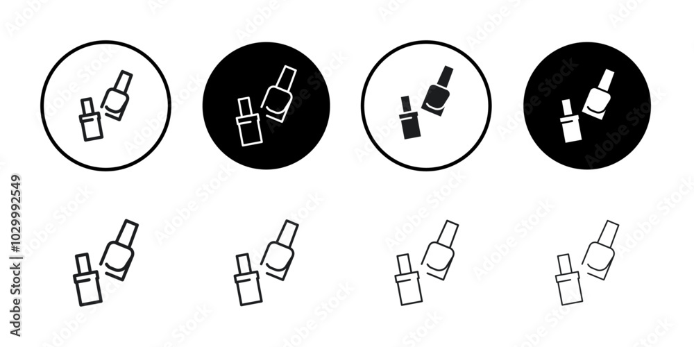 Poster nail polish icon outline vector for web ui