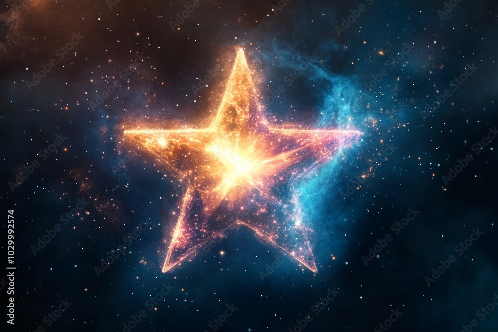 Aufkleber Choose a high-angle view celestial star with glowing effects and galaxy elements for unique designs., photo of Isolated on transparent background-- C100