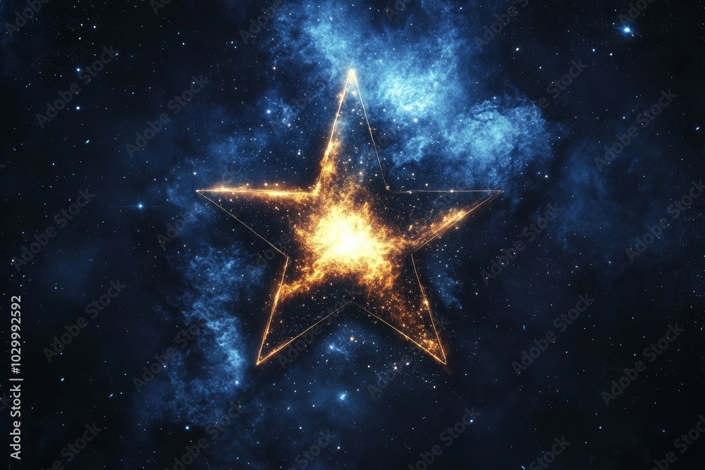 Aufkleber choose a high-angle view celestial star with glowing effects and galaxy elements for unique designs.
