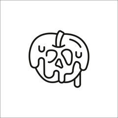 Dripping Skull Pumpkin icon. Simple Halloween-themed pumpkin with a skull-like face, perfect for social media, app, and web design. Vector illustration