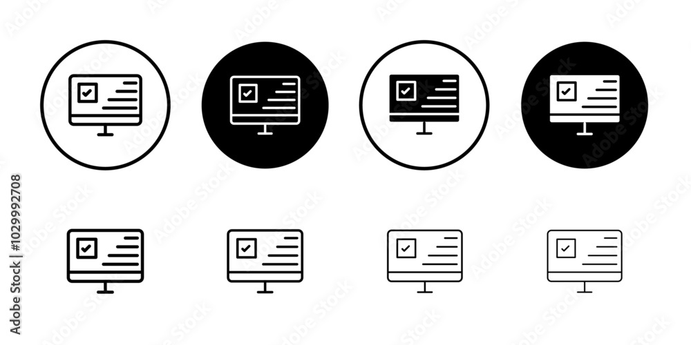 Poster Online exam test icon Outline vector for web ui
