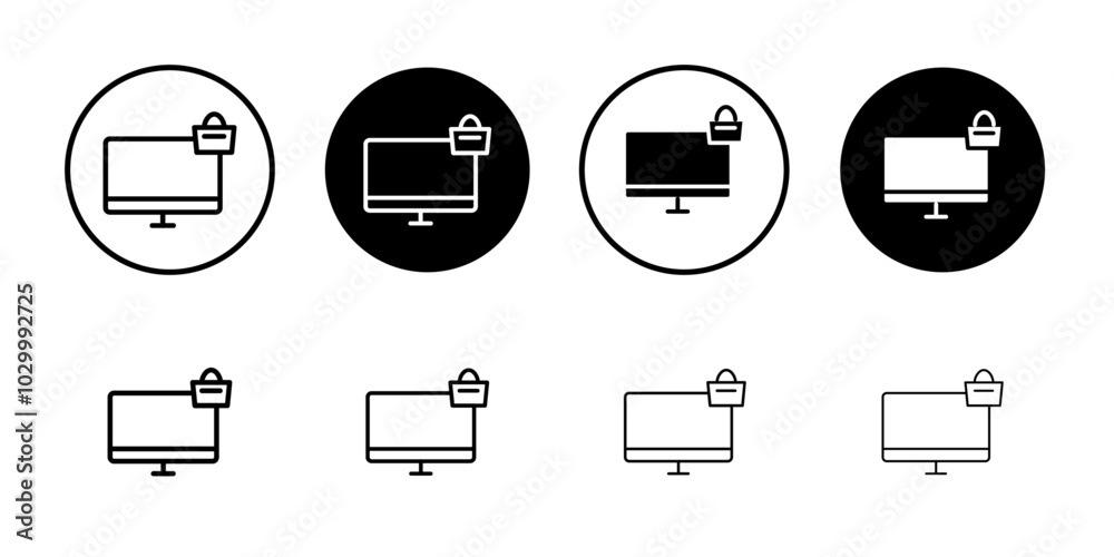 Poster Online shopping icon Outline vector for web ui