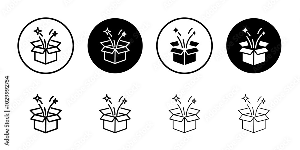 Poster Open gift box icon Outline vector for web ui