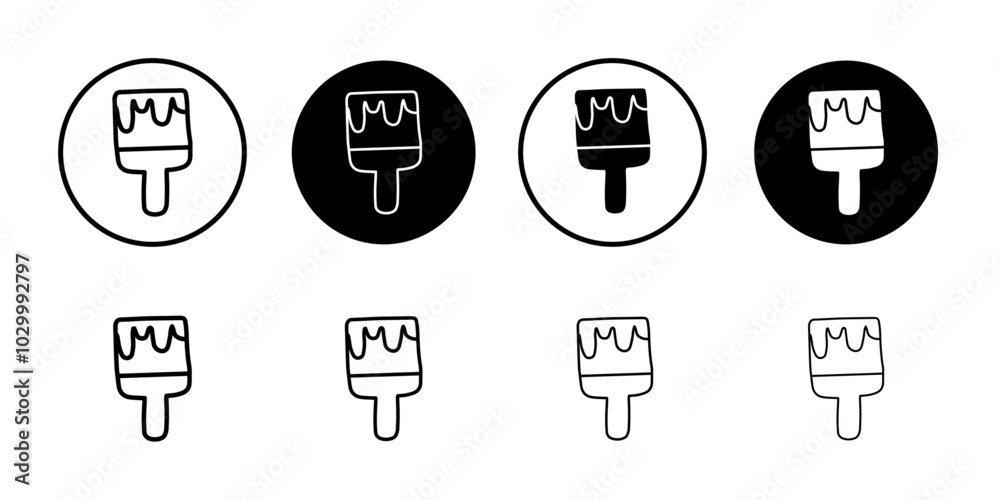 Aufkleber paint brush icon outline vector for web ui